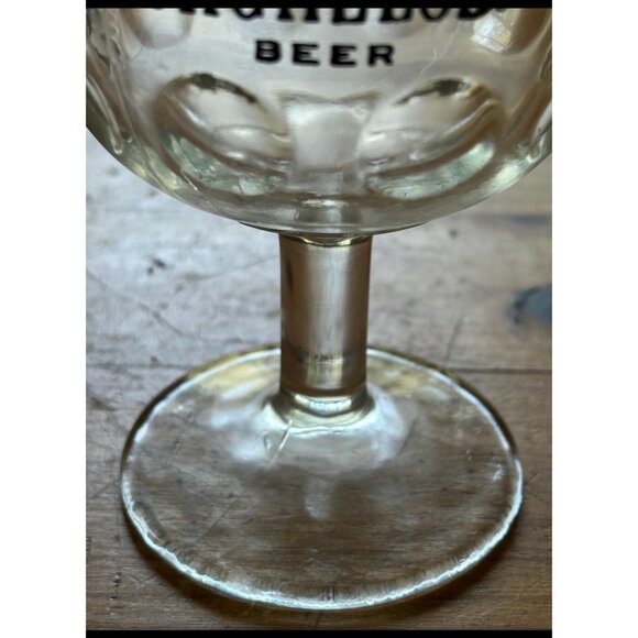Michelob Beer Goblet Glasses Set Of 2 Vintage Embossed Textured Clear Glassware - Picture 5 of 5